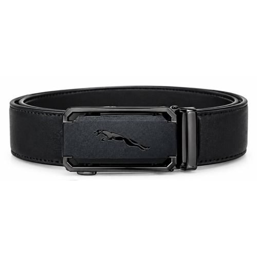 Classic men's belt made of genuine leather black color