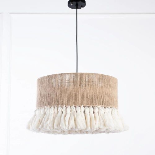 Boho Burlap Ceiling Lamp - 40Cm/20CM