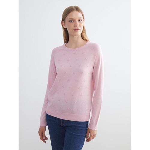 Crew Neck Self-Patterned Women's Knitwear Sweater