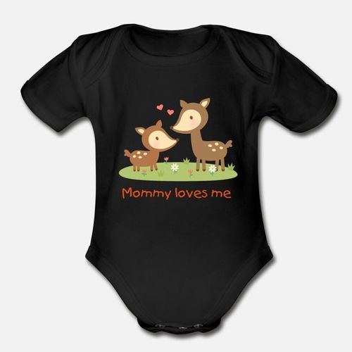 Deer Mother And Child Organic Short Sleeve Baby Bodysuit