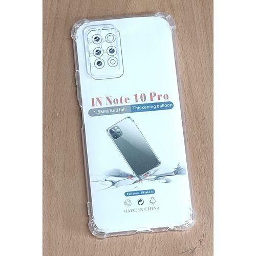 غطاء حماية لهاتف انفينيكس نوت 10 برو سيليكون شفاف من مادة TPU لحماية الكاميرا من الصدمات في الزوايا