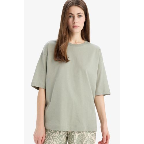 Oversize Crew Neck Basic Plain Jersey Short Sleeve T-Shirt