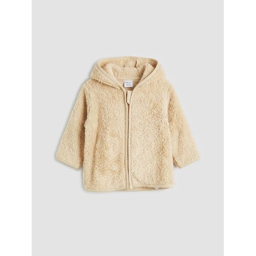 Hooded Plush Baby Boy's Cardigan