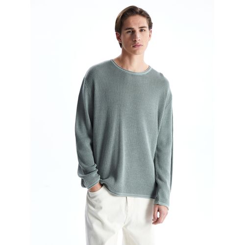 Crew Neck Long Sleeve Men's Tricot Sweater