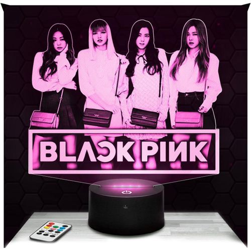 Lampephoto.fr Bedside Lamp - Touch Night Light - Black Pink 3D LED Illusion Lamp, Gift Idea for Children or Adults