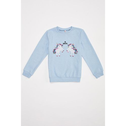 Knitted Sweat Shirt - Blue