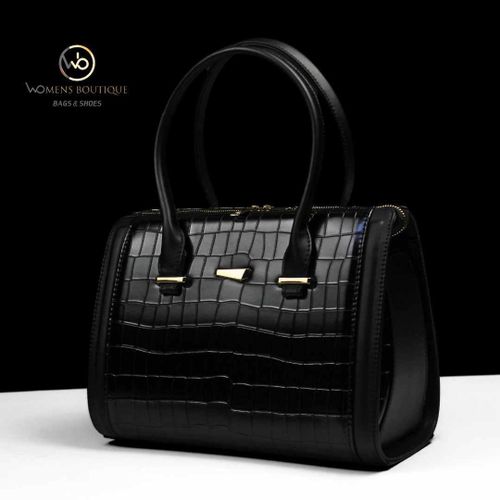 حقيبة يد حجم كبير كروكوديل أبيض