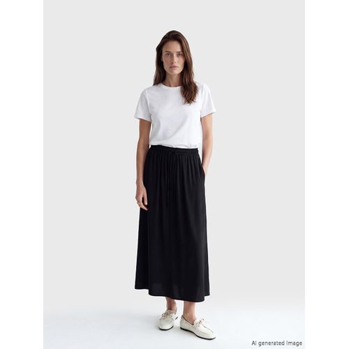 Women's Elastic Waist Flared Skirt