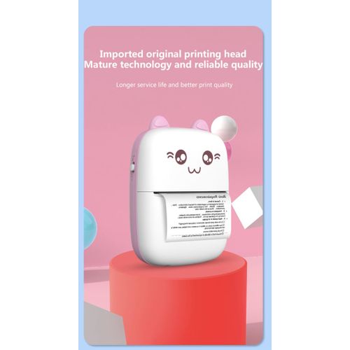 Mini Thermal Printer,Wireless 200DPI Photo Printer,Cute Pocket Receipt Label Sticker Maker Rechargeable