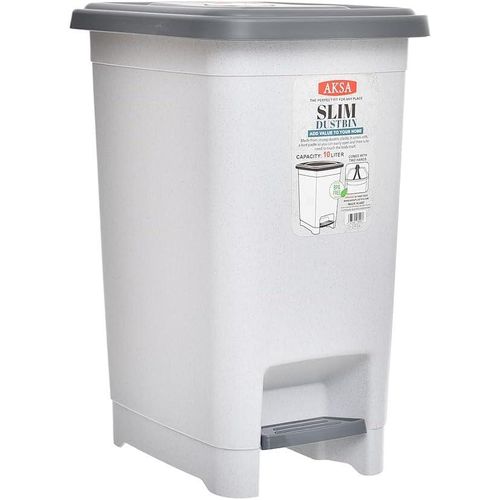 Ware Slim Plastic Dust Bin 10 litre - Dotted Grey