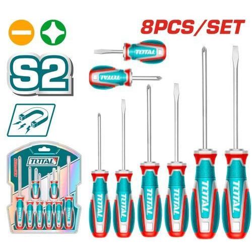 8-piece screwdriver set S2, standard and Phillips