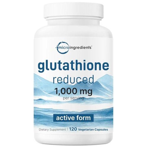 Glutathione 1,000 mg 120 Vegetarian Capsules Extra Strength Reduced Glutathione + Active Antioxidant Form Liver Health & Immune Support Supplement