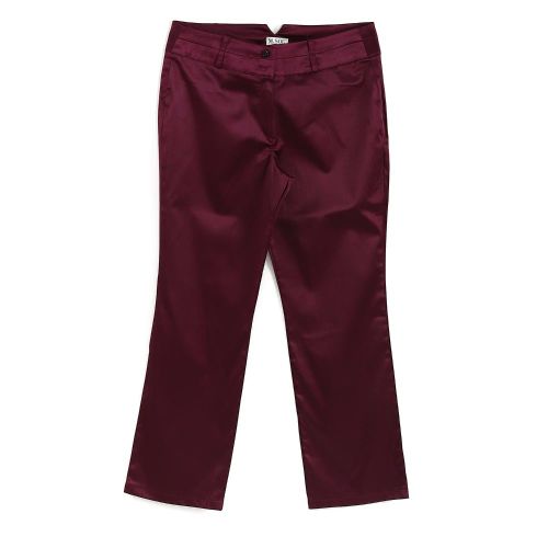 Plain Formal Burgundy Pants