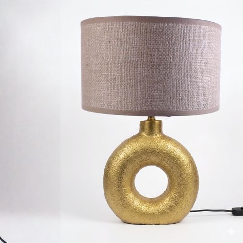 Donuts Table Lamp Gold/Jute