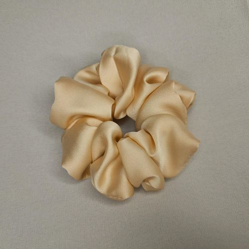 Satin Hair Scrunchie – Beige – Strong Hold & Comfortable for Daily Use
