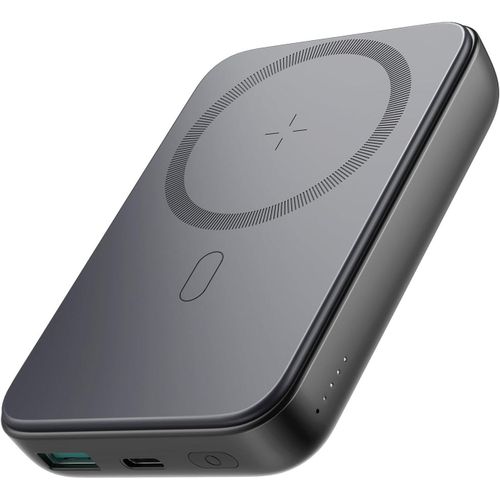 JR-W020 20W PD Magnetic Wireless Power Bank10,000 mAh Fast Charging Portable ChargerMagSafe-Compatible, USB-C Power Delivery, Qi Wireless Charging Black 12-Month Warranty