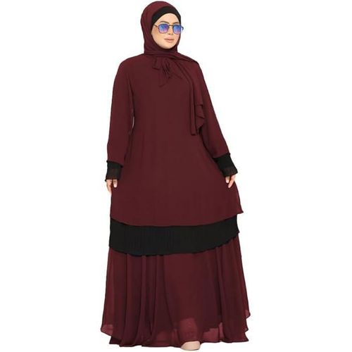 عباية الخامة كريب رويال مكون من 1 قطعة موديل 8163 , نبيتي