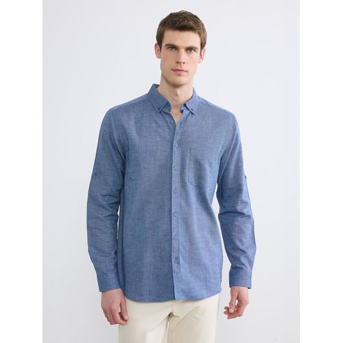 Regular Fit Linen Blend Men's Shirt