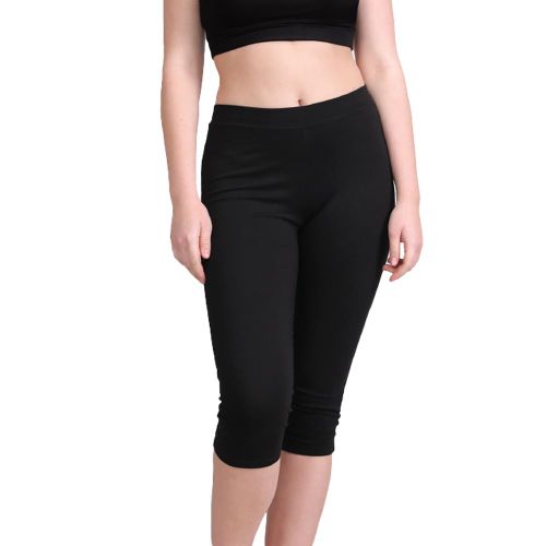 Cotton Pantacourt Legging- Black