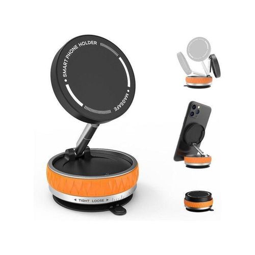 K10B Car Magnetic Phone Holder with Vacuum Suction Cup – 360° Foldable Stand for Car & Desk, Waterproof, Compatible with All Smartphones