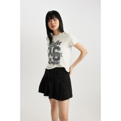 Woman Regular Fit Short Sleeve T-Shirt - LT.GREY