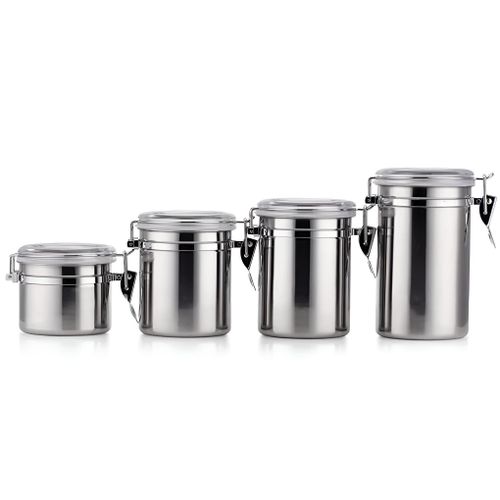 DURABLE SPICE ORGANIZER - Enhance your cooking experience with this 4-Piece Durable Spice Organizer Set, Stainless Steel Designed with Airtight Lids to Preserve Flavor and Freshness.