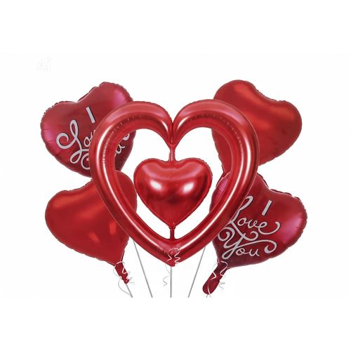 Red Heart Balloon Set for Decorations, Love, and Romantic Occasions