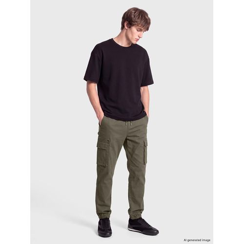 Regular Fit Gabardine Men's Cargo Trousers