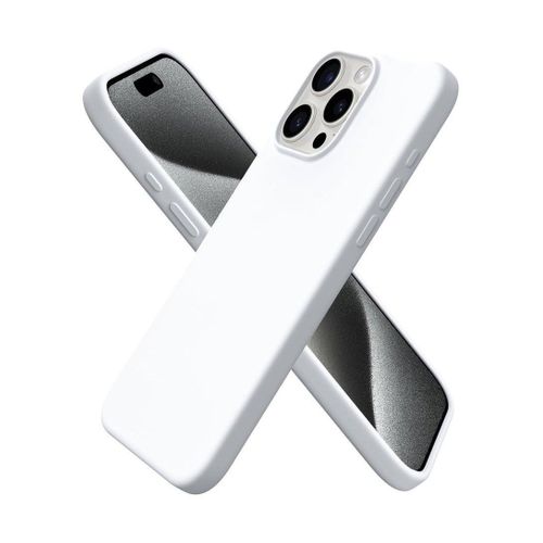 Compatible with iPhone 11 Pro Max Case 6.5 Inch Slim Liquid Silicone 4 Layers Soft Gel Rubber Shockproof Protective Phone Case with Anti Scratch Microfiber Lining (White)