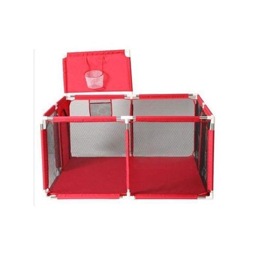 ساحة لعب الأطفال مع كرة سلة و20 كرة (أحمر)