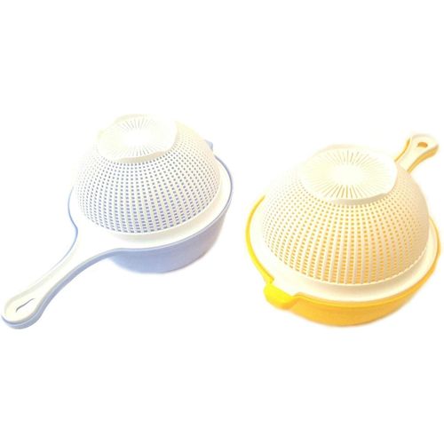 food strainer with bowl plastic set of 2 pcs