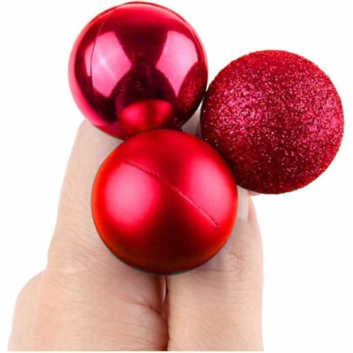 24PCS 30mm Red Christmas Ball Ornaments – Shatterproof Mini Tree Decorations for Xmas, Party, Holiday & Wedding – Small Hanging Baubles for Indoor & Outdoor Use – Lightweight & Durable Festive Decor