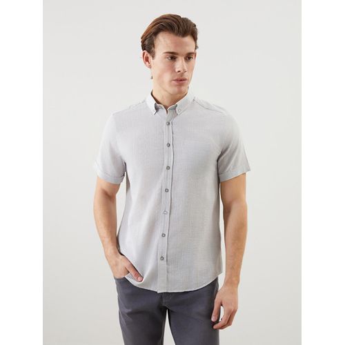 Regular Fit Short Sleeve Dobby Men's Textured Shirt