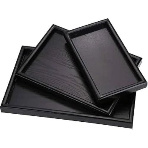 Small, Medium, and Large Serving Tray 3 Pieces Printed Wood