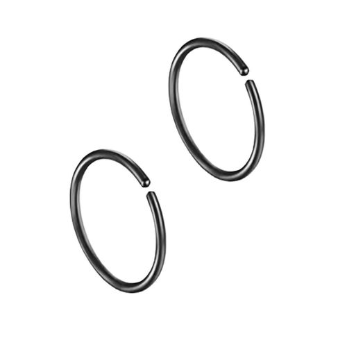 Hoop Black Color 1Pair Cartilage Earring Fake Earrings Nose Rings Septum Nose Ring small for Women Men Girls