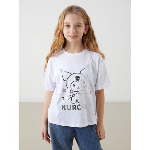 Crew Neck Kuromi Printed Girl's T-Shirt