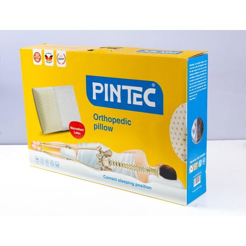 PINTEC Orthopedic Natural Latex Pillow - Ergonomic Neck & Spine Support (60*11*40)