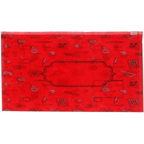 A6 Fabric 14 * 25 cm Zipper Tractor File 1 Piece - Red A6-17332
