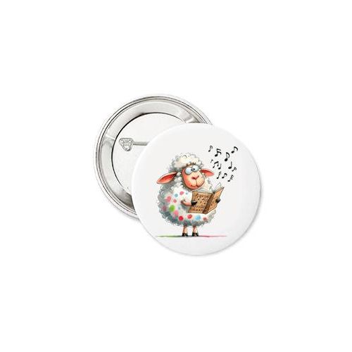 Cute Lamb Pin Badge, Round, White Eid-Aladha wq