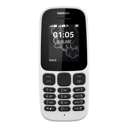 موبايل نوكيا Nokia 105 2017 - ثنائى الشريحة - ابيض من جوميا