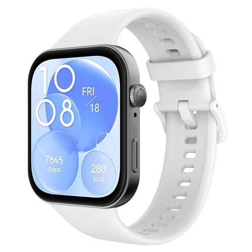 Silicone Bracelet for Huawei Watch Fit 3/Watch Fit 4 Pro/Fit 4 Strap, Soft Silicone Sport Replacement Strap for Women/Men, Adjustable Waterproof Sports Band - White