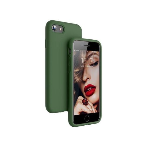 Compatible with iPhone 6/6S Case 4.7 Inch Slim Liquid Silicone 4 Layers Soft Gel Rubber Shockproof Protective Phone Case with Anti Scratch Microfiber Lining (Green)