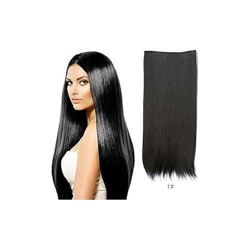 Synthetic Hair Extension Long Straight Black Color