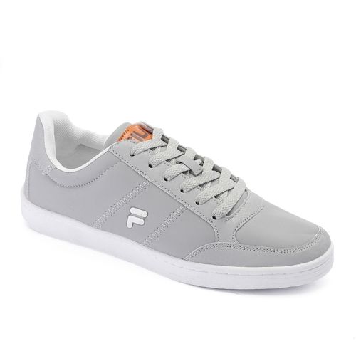Lace Up Leather Sneakers - Light Grey - (115)