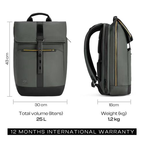 Waterproof backpack stylish work and travel backpack with a streamlined comfortable design flat open design with a dedicated pocket for laptop and tablet grey- 250911