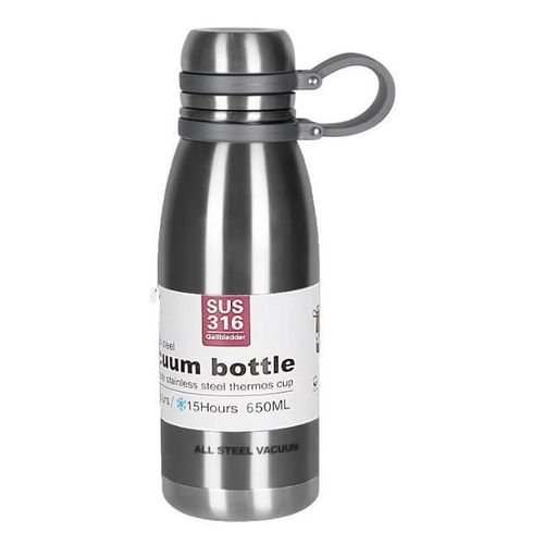 316 Stainless Steel Vacuum Water Bottle silver Fashion Travel Fitness Outdoor