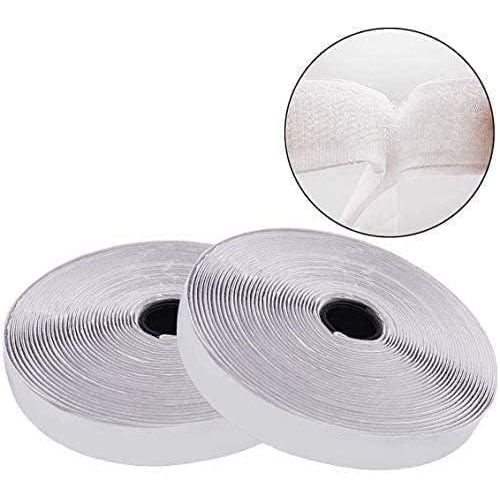Heavy-Duty Self-Adhesive Velcro Tape – Reliable Fastening Organizer for Home, Office, and Craft Projects – White 27 mm Width, 2 m Length