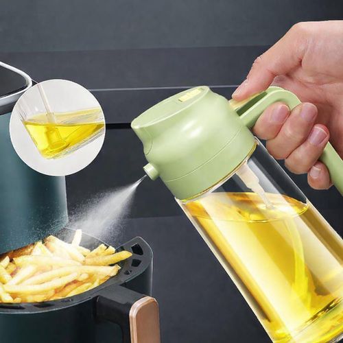 Glass Oil Spray Bottle Jumbo Multi-Use Dispenser Air Fryer Compatible, Glass Body, Multi-Purpose Sprayer, Oil Saving Design, For Hair & Plants