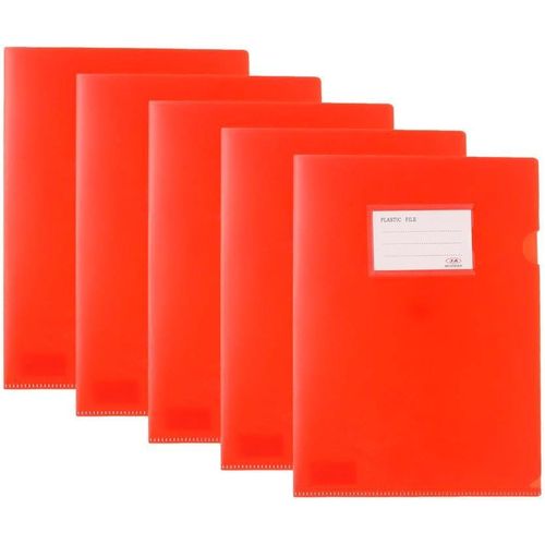 E311-312 Plastic Letter L Binder 5 Pieces 30X24 cm - Red