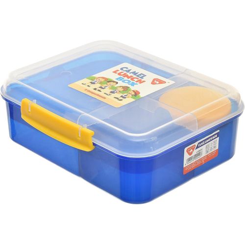 Camel LUB001 Two-Tier Compartment Lunch Box with Transparent Lid, 5 Pieces - Blue